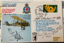 WW2 Battle of Britain Avis J Hearn, Alan W Gear, Bill Hodds and John Keatings signed Staffel Nr18