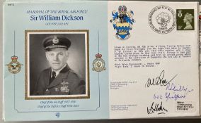 RAF Grp Capt W McC Rae, Wg Cdr L Hakin and Sgt R Phillips 602 sqn signed RAF 12 Marshal of the RAF