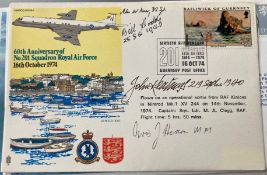 WW2 Battle of Britain Alan W Gear, Bill Hodds, John Keatings and Avis J Hearn signed 60th ann of 201