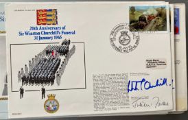 WW2 Royal Navy R/Ad Julian R Oswald and Mr Winston S Churchill MP (Grandson) signed RNSC(4)11 20th