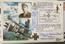 RAF Air Chief Marshal Sir Peter le Cheminant and E.A. Shipman signed RAFM HA35 Maj W.G. Barker VC on