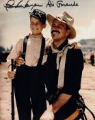 John Wayne movie Rio Grande colour 8x10 photo signed by his son and co-star Patrick Wayne