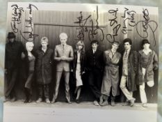 Quadrophenia B&W 14x11 photo signed by seven cast members, Phil Daniels, Leslie Ash, Mark Wingett,