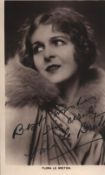 Flora le Breton signed 6x4inch black and white postcard photo.