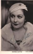 Winifred Shotter signed 6x4inch black and white postcard photo.