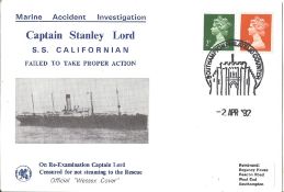 Marine accident investigation FDC. 2/4/1992 Southampton postmark.