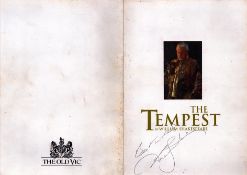 Derek Jacobi signed The Tempest programme. Signed on front cover.