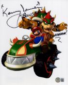 Super Mario Brothers character Bowser colour 8x20 photo signed by his voice actor Kenny James