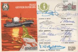 WW2 SOE agents cover, Escape From Denmark cover signed by TEN veterans of the Danish section of