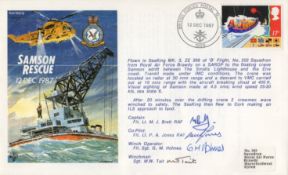 RAF Air Sea Rescue cover, actually flown on a rescue and signed by the crew, details to the front of