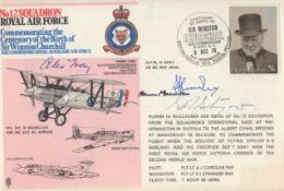 RAF No12 Squadron cover signed by Wing Comander Norman MacMillan, chief test pilot at Fairey who