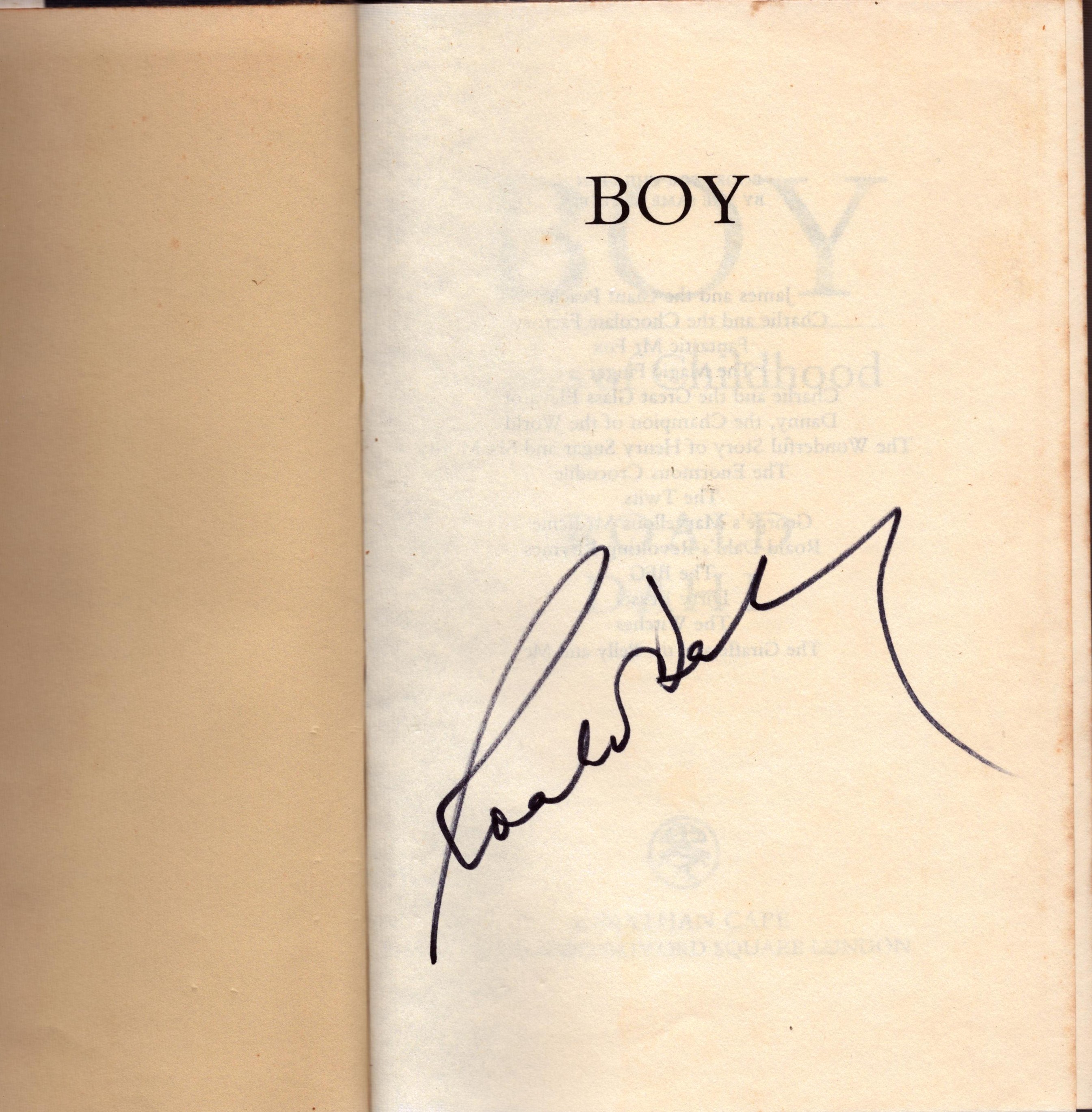 Roald Dahl signed Boy hardback book. - Image 2 of 2