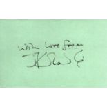 J K Rowling signed album page.