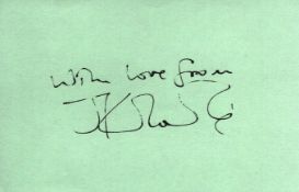 J K Rowling signed album page.