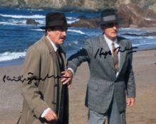 Poirot, popular TV detective series colour 8x10 photo signed by Hugh Fraser and Philip Jackson