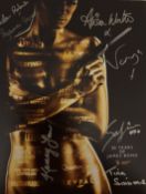 007 James Bond 14x11 inch photo signed by SEVEN Bond movie stars, including Suzanne Heimer, Alison