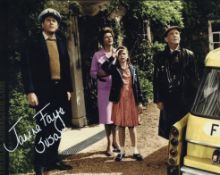 The Day of the Triffids colour 8x10 movie scene photo signed by child actress Janina Faye who played