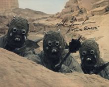 Star Wars A New Hope movie scene colour 8x10 photo signed by Tusken Raider actor the late Alan