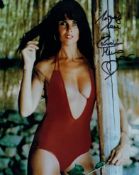 007 James Bond movie actress Caroline Munro signed very sexy swimsuit colour 8x10 photo