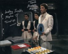 Timeslip 1970's TV sci-fi series 8x10 colour photo signed by twins Teresa and Lesley Scoble