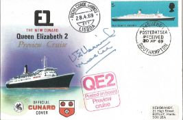 Cptn R Warwick signed Cunard cover.