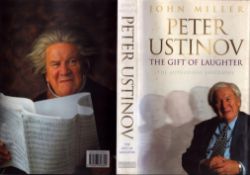 Peter Ustinov and author John Miller signed The gift of laughter hardback book.