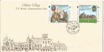 Clifton college T E Brown FDC. 6/5/1980 Douglas postmark.