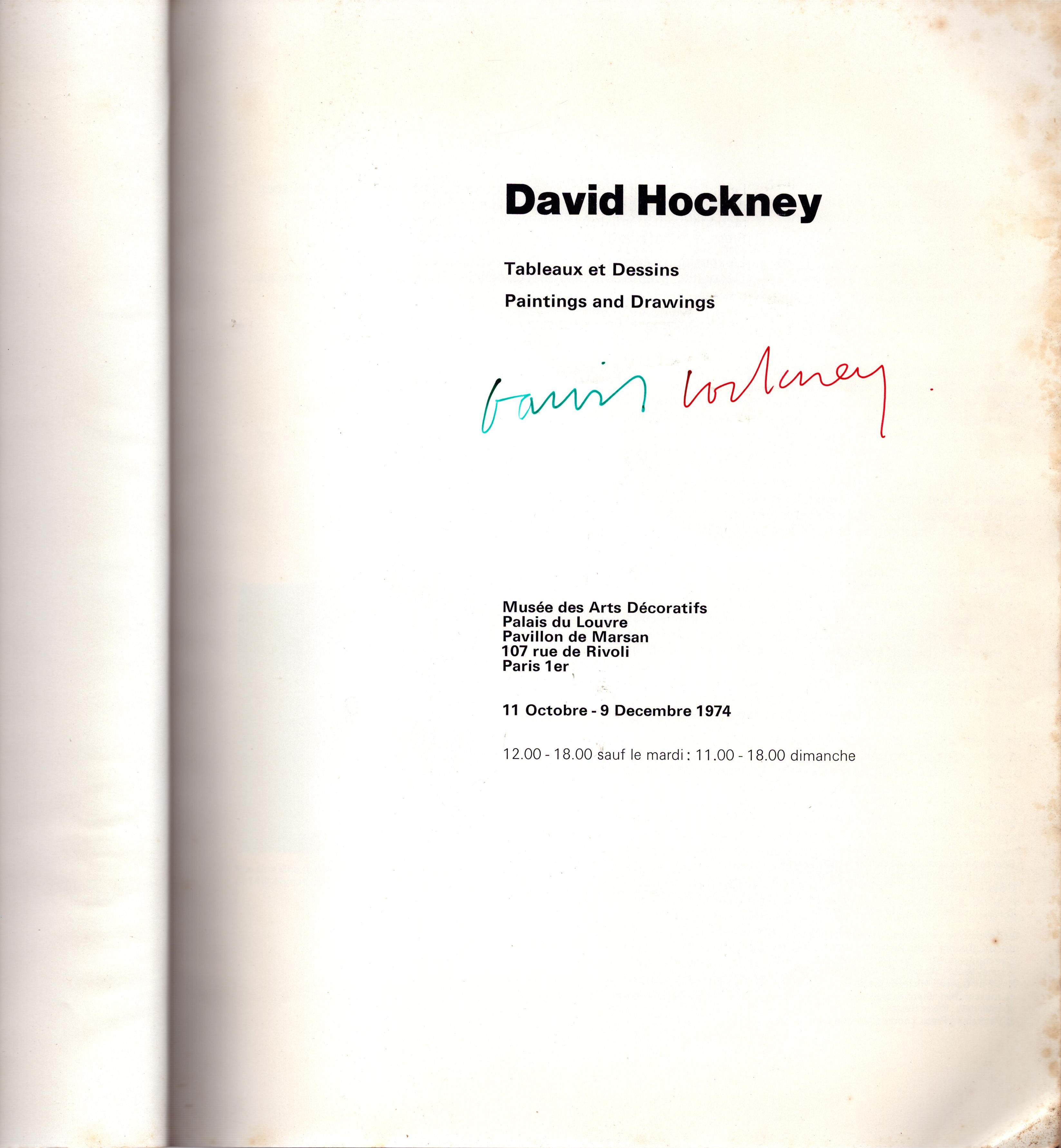 David Hockney signed Paintings and Drawings softback book. - Image 2 of 2