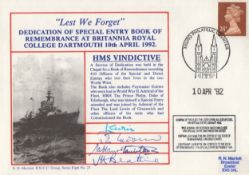 Royal Navy cover dedicated to the WWII Book of Remembrance signed by Admiral of the Fleet Lord Lewin