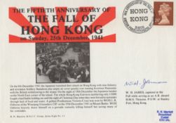 WW2 fall of Hong Kong cover signed by W.H James, who was at the surrender and a prisoner of war at