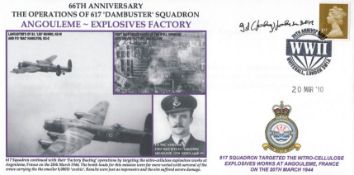 Dambusters 617 Squadron RAF cover dedicated to the Angouleme explosivess factory raid, signed by