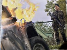 Helen Mirren signed 14x11 inch colour photo from the film 'Red'. Please excuse the flash from the