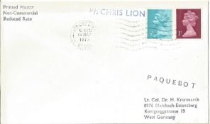 Paquebot cover. 13/5/73 Manchester postmark.
