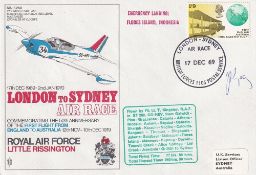 Scarce 1969 Air Race cover S3aA London - Sydney signed Flt Lt Kingsley. S3aA London - Sydney Air
