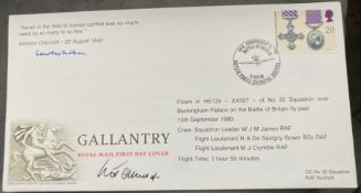 RAF WW2 AVM R.A.F Wilson Cb and Sqn Ldr W.J.M. James signed 50th Ann of the George Cross - Gallantry