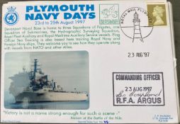 Royal Navy Les Coupland RFA Argus signed Plymouth Navy Days 23-25 Aug 1997 Naval FDC. Good