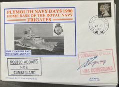 Royal Navy HMS Cumberland Commanding Officer 28 July 1988 signed Plymouth Navy Days 1990 FDC. Good
