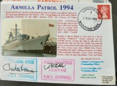 Royal Navy Capt CJ Freeman and Lt Cdr JM Miller signed HMS Cornwall Armilla Patrol 1994 Naval FDC.