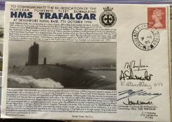 Royal Navy Cdr JHJ Gower, Cdre MD MacPherson, Lt Col A Schumacher, K Hadley and M Leece signed