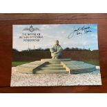 Battle of Britain Memorial Postcard signed Jack Riddle 601 sqn 1940 WW2 BoB Postcard Capel Le Ferne.