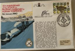 WW2 Navy Capt JS Stevens DSO DSC signed 35th ann of the Attack on Palermo Harbour by Human Torpedoes