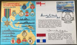 WW2 Royal Navy Admiral of the Fleet Sir Henry Leach GCB and Sub Lt Frank Ogden MBE signed RNSC(6)