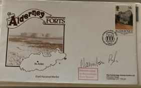 RAF Naunton Pugh Cover designer signed Alderney Forts Fort Houmet Herbe FDC 23 Sept 1986. Good