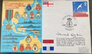 WW2 Royal Navy Sub Lt Frank Ogden MBE RNVR signed RNSC(6)16 50th ann of Victory in the Far East 2