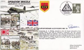 RAF WW2 cover Liberation Rangoon signed Capt R A Wilding Captured by Japanese 50/45/11c. 3 5 95 BFPS