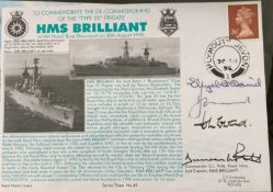 Royal Navy Cdr D.L. Potts, Elizabeth Daniel, J.R. Daniel OBE and V/Ad Sir John Coward signed comm