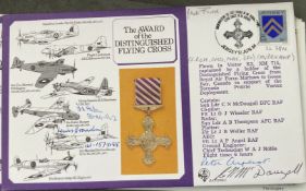 WW2 RAF Sqn Ldr Lewis Brandon, C McDougall, Jack Rose 32 sqn, Peter Ayerst and J.A Haden signed