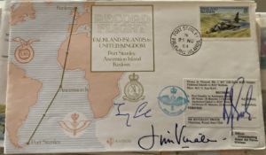 RAF J Vinali, Beverley Snook +1 signed Record Flight UK to Falkland Islands via Ascension Island