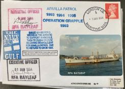 Royal Navy Chief Officer Andrew Armstong signed RFA Bayleaf Armilla Patrol 1993-95, Operation