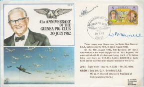 WW2 Battle of Britain. Sqn Ldr Ben Bennions DFC and WP Meynell Signed 41st Anniversary of the Guinea
